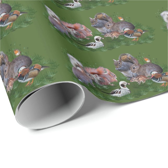 Woodland Animals Wrapping Paper (Roll Corner)