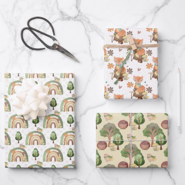 Woodland Animals  Wrapping Paper Sheets (Front)