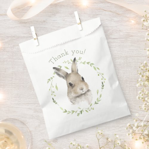 Woodland Animals Wreath Bunny Rabbit Watercolor Favor Bag