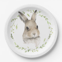 Woodland Animals Wreath Bunny Rabbit Watercolor