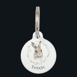 Woodland Animals Wreath Bunny Rabbit Watercolor  Pet ID Tag<br><div class="desc">Woodland Animals Watercolor Wreath Bunny Rabbit pet ID tag. A perfect gift for that special furry friend on your list.</div>
