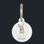 Woodland Animals Wreath Bunny Rabbit Watercolor  Pet ID Tag<br><div class="desc">Woodland Animals Watercolor Wreath Bunny Rabbit pet ID tag. A perfect gift for that special furry friend on your list.</div>