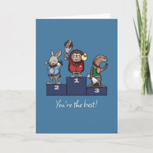Woodland Animals You're the best! Gift Podium Art Card