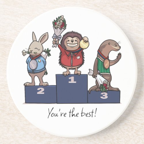 Woodland Animals You're the best! Gift Podium Art Coaster