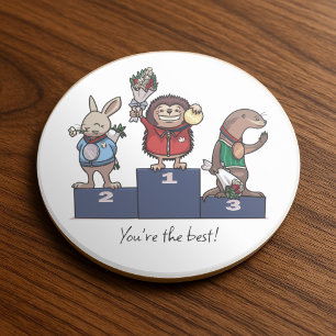 Woodland Animals You're the best! Gift Podium Art Coaster