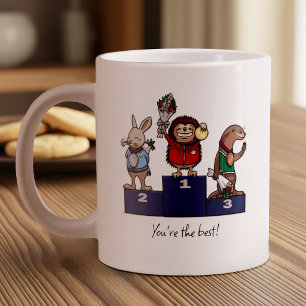 Woodland Animals You're the best! Gift Podium Art Giant Coffee Mug