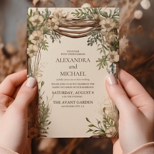 Woodland Arch Rustic Botanical Wedding Invitation