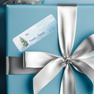 Woodland Arctic Fox Christmas Gift Label