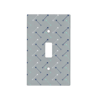 Woodland arrows gray navy blue and mint light switch cover
