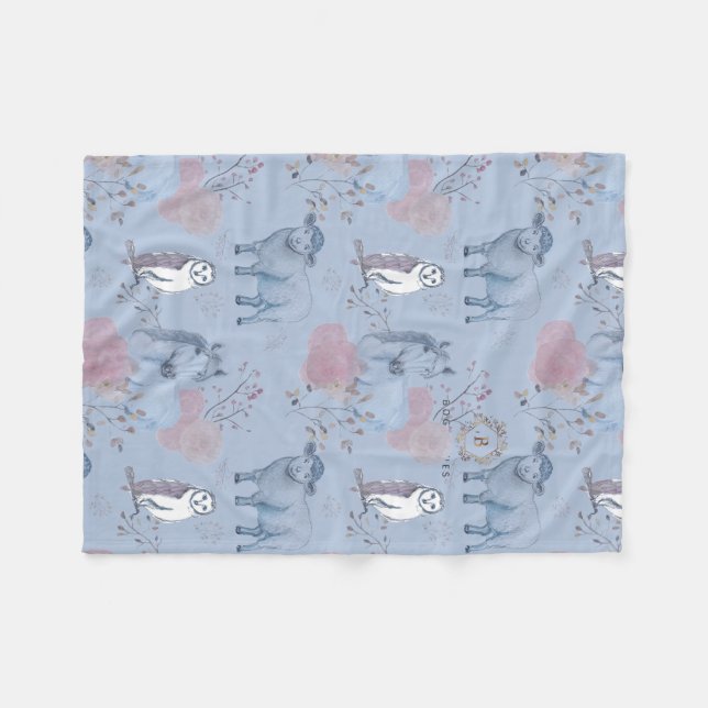 Woodland Art Baby Blanket (Front (Horizontal))