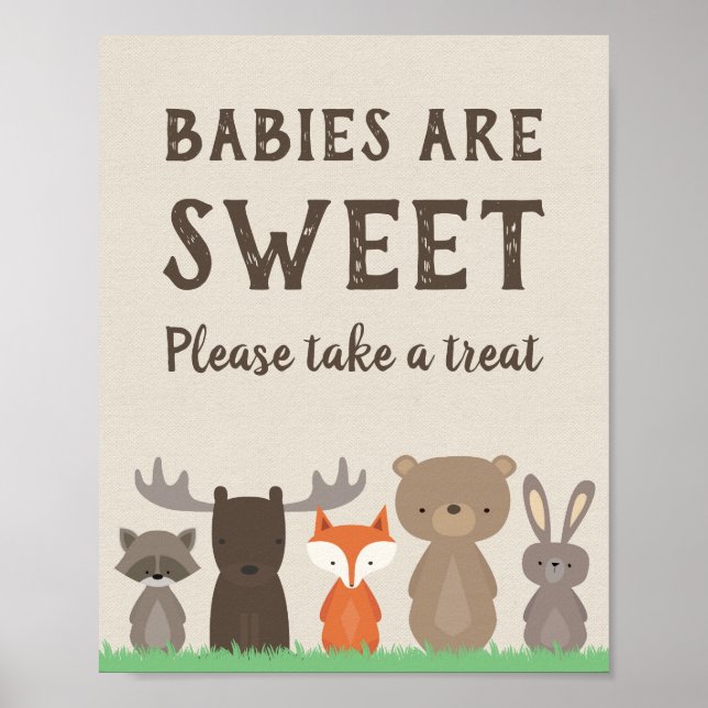 Woodland Babies are Sweet Please Take a Treat Sign (Front)