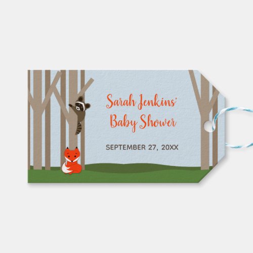 Woodland Babies Baby Shower Gift Tags