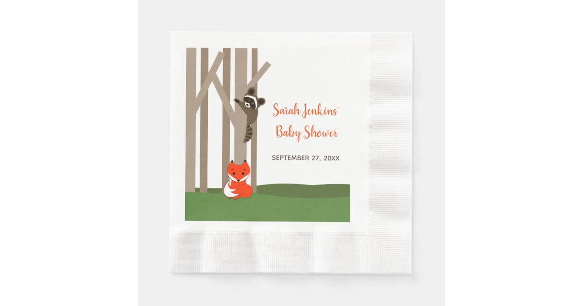Woodland Babies Baby Shower Napkins Zazzle