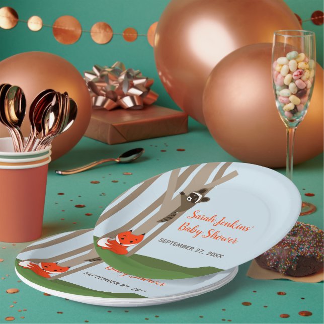 Woodland Babies Baby Shower Paper Plates (Multi)