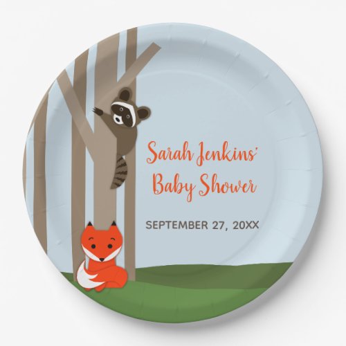 Woodland Babies Baby Shower Paper Plates