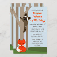 Woodland Babies Birthday Invitation