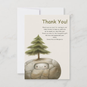 Woodland baby adventurer baby shower thank you card