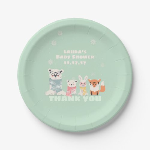 Woodland Baby Animals Boho Forest Baby Shower Paper Plates