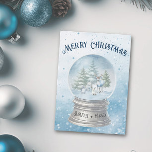Woodland Baby Animals Christmas Flat Holiday Card
