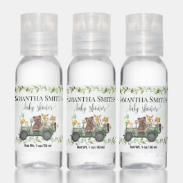Woodland Baby Animals Greenery Baby Shower Favor Hand Sanitizer