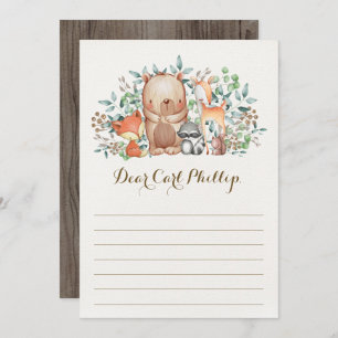 Woodland Baby Animals / Time Capsule Message Card