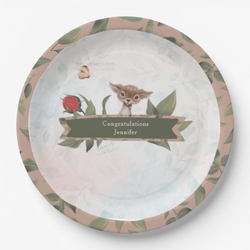 Woodland Baby Animals Whimsical Paper Plates