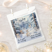 Woodland Baby Animals Winter Boy Baby Shower Favor Bag