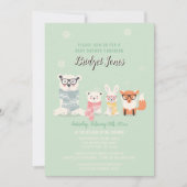 Woodland Baby Animals Winter Forest Baby Shower Invitation (Front)