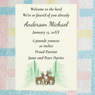 Woodland Baby Announcement – Welcome to the Herd
