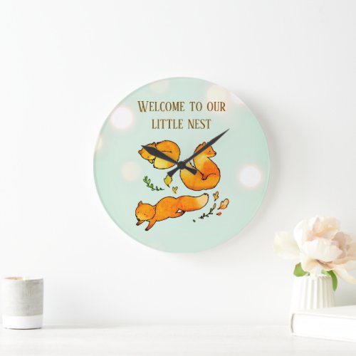 Woodland Baby Arrival Newborn Large Clock