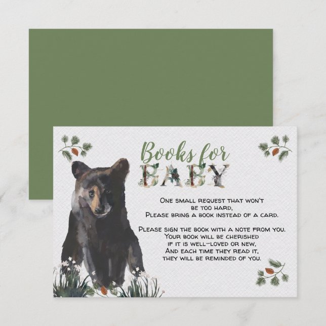 Woodland Baby Bear Books for Baby Enclosure Card (Front/Back)