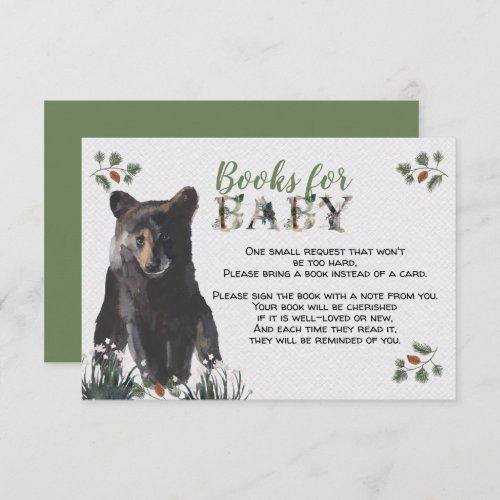 Woodland Baby Bear Books for Baby Enclosure Card