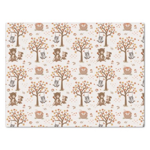 Woodland Baby Bears Squirrels Raccoon Baby Shower  Tissue Paper