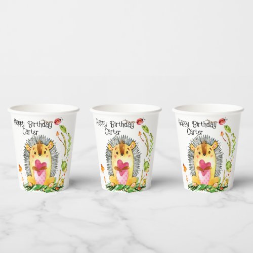 Woodland Baby Birthday Paper Cups