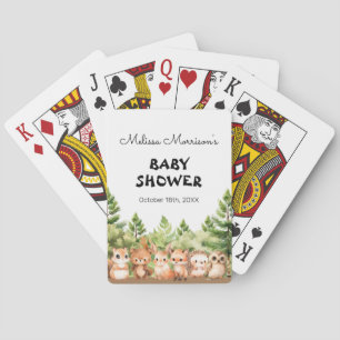 Woodland Baby Boy Shower Party Game Poker Cards