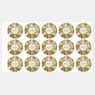 Woodland Baby Boy Shower Water Drinks Labels