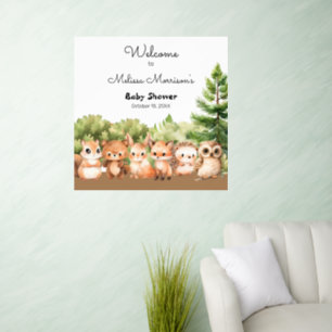 Woodland Baby Boy Shower Welcome Wall Decal
