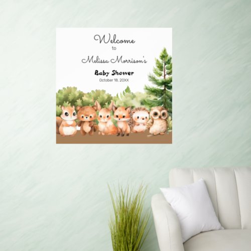 Woodland Baby Boy Shower Welcome Wall Decal