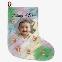 Woodland baby Christmas Stocking