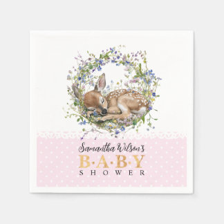 Woodland Baby Doe Little Deer Baby Shower Napkins