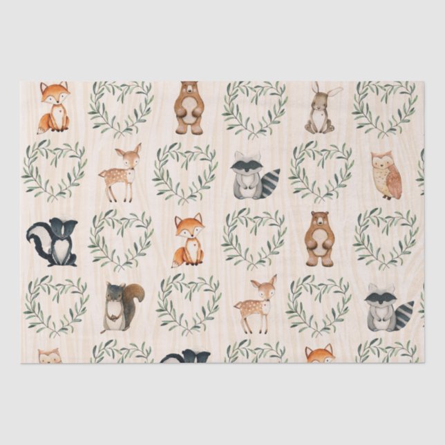 Woodland Baby Forest Animal  Tissue Paper (Front)
