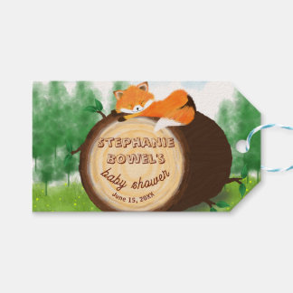 Woodland Baby Fox Baby is Coming Baby Shower Gift Tags