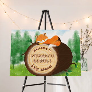 Woodland Baby Fox Baby Shower Foam Board