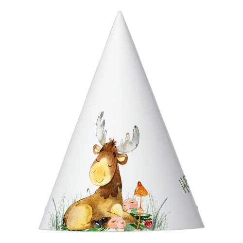 Woodland Baby Fox Green Party Hat