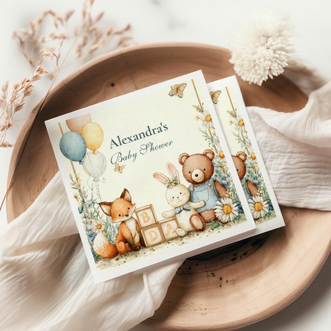 Woodland Baby Friends Baby Shower Napkins (Creator Uploaded)