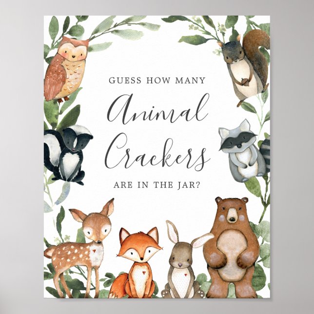 Woodland Baby Guess How Many Animal Crackers Poster (Front)
