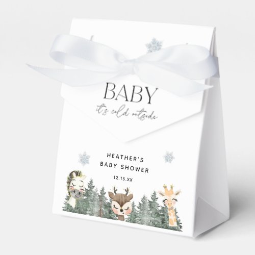 Woodland Baby Its Cold Outside Baby Shower Favor Boxes