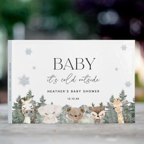 Woodland Baby Its Cold Outside Baby Shower Guest Book