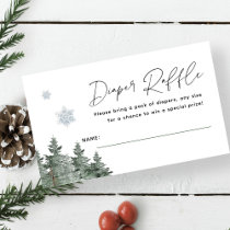 Woodland Baby It's Cold Outside Diaper Raffle Enclosure Card