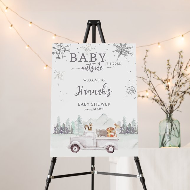 Woodland Baby It's Cold Outside Shower Welcome Foam Board (In Situ (Stand))